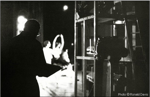 Stanley Roseman drawing in the wings of the stage of the Paris Opera. Photo  Ronald Davis