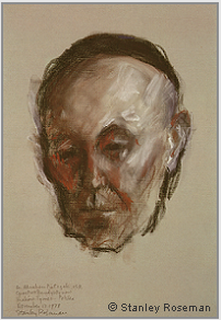 Drawing by Stanley Roseman, "Brother Abraham," 1978, Tyniec Abbey, Poland, chalks on paper, Ashmolean Museum, Oxford.  Stanley Roseman.