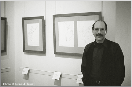 The artist at the exhibition "Stanley Roseman - Dessins sur la Danse  l'Opra de Paris," presented by the Bibliothque Nationale de France, 1996. Photo  Ronald Davis