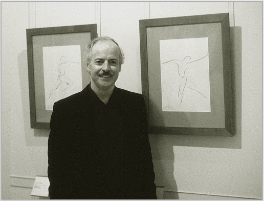 Ronald Davis at the exhibition "Stanley Roseman - Dessins sur la Danse  l'Opra de Paris," Bibliothque Nationale de France - Bibliothque-Muse de l'Opra, 1996. 