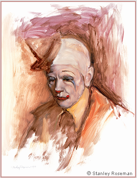 Painting by Stanley Roseman of Frosty Little, Director of Clowns, Ringling Bros. and Barnum & Bailey Circus, 1977, Muse des Beaux-Arts, Bordeaux.  Stanley Roseman