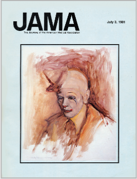 Cover of JAMA - Journal of the American Medical Association, 1981. The cover features Roseman's portrait Frosty Little, collection Muse des Beaux-Arts, Bordeaux. Courtesy JAMA