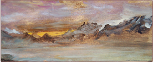 Landscape by Stanley Roseman, "December Morning - View from Chardonne Overlooking Lake Geneva," 1987, Musee des Beaux-Arts, Rouen.  Stanley Roseman