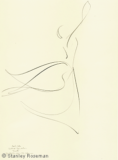 Drawing by Stanley Roseman of Paris Opera star dancer Carole Arbo, "Giselle," 1995, Pencil on paper, Bibliothque Nationale de France.  Stanley Roseman 