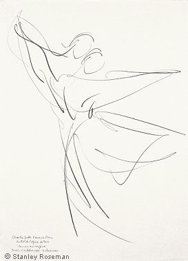 Drawing by Stanley Roseman of Paris Opra star dancers Charles Jude and Florence Clerc, "Comme on respire," 1991, Pencil on paper, Uffizi Gallery, Florence.  Stanley Roseman 