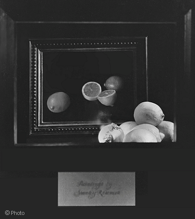 Cartier, Fifth Avenue, window display with the still life by Stanley Roseman, "Lemons and Lime." Photograph copyright. 