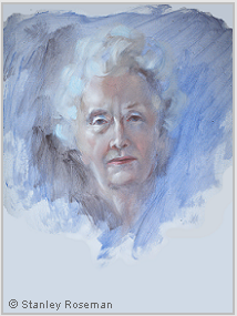 Portrait by Stanley Roseman of Helena, 1974, oil on Strathmore paper, Private collection. © Stanley Roseman