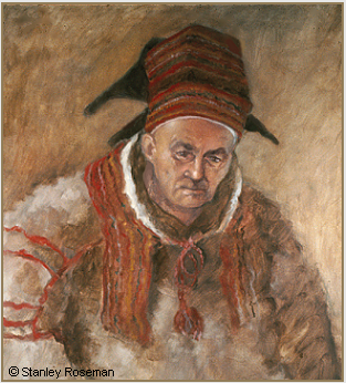 Painting by Stanley Roseman of the reindeer herder Bier An'te, Lappland, 1976, Collection of the artist.  Stanley Roseman