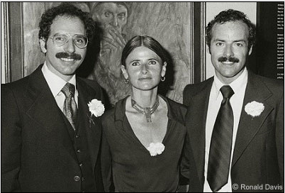 Stanley Roseman, Myrdene Anderson, and Ronald Davis at the opening of the exhibition "The Saami People of Lappland," Peabody Museum, Yale University, 1977.  Ronald Davis