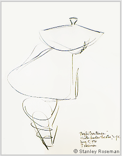 Drawing by Stanley Roseman of a Japanese peasant in "Pacific Overtures," 1976, pencil on paper. Collection of the artist. � Stanley Roseman