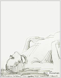 Drawing by Stanley Roseman of Noble Shropshire in "The Balcony," 1977, pencil on paper. Muse des Beaux-Arts, Bordeaux.  Stanley Roseman