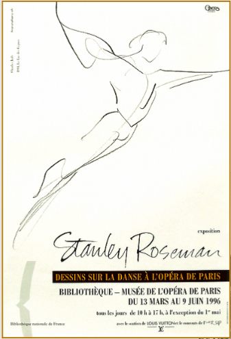 Poster to the exhibition "Stanley Roseman - Dessins sur la Danse à l'Opéra de Paris," presented by the Bibliothèque Nationale de France, 1996.