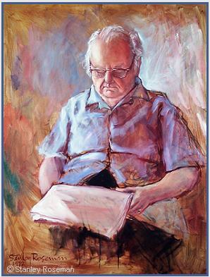 Portrait by Stanley Roseman of Virgil Thomson, 1972, oil on canvas, Collection of the artist. © Stanley Roseman