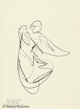 Drawing by Stanley Roseman of Paris Opra star dancer Marie-Claude Pietragalla, "The Rite of Spring," 1994, Bibliothque Nationale de France.  Stanley Roseman