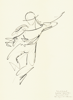 Drawing by Stanley Roseman of Patrick Dupond, 1992, Paris Opéra Ballet, "Push comes to Shove," pencil on paper, Bibliothèque Nationale de France, Paris. © Stanley Roseman 